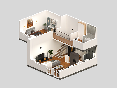 3D plan apartment 3d 3dsmax apartment corona design graphic design plan realty render ui