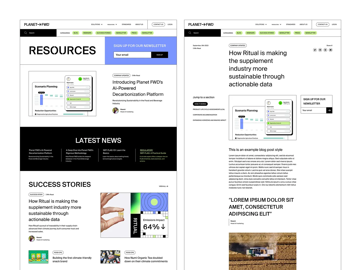 Innovative Resource Website Design for Sustainable Solutions