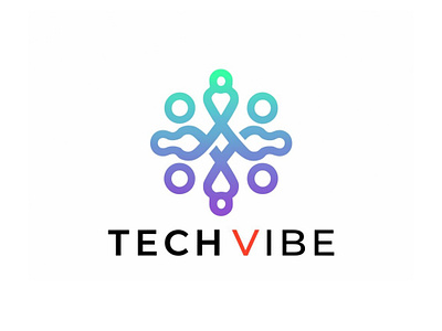 TechVibe creative graphic design logo logo design minimalist simple tech logo technology techvibe