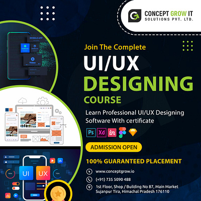 UI/UX Graphic Designing Full Course | Concept Grow IT Solutions 3d animation branding concept grow it solutions graphic design logo motion graphics ui uiux graphic designing