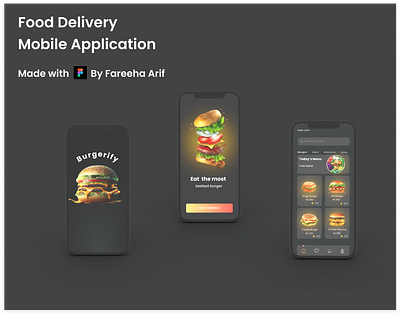 Food Delivery App app design burger app burgerify figma food app food delivery food delivery app graphic design mobile app ui uiux design ux