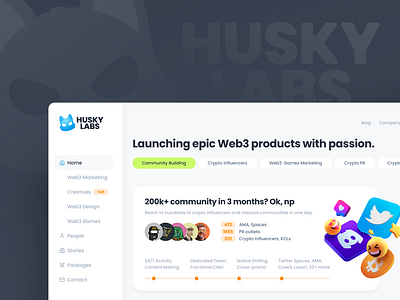 Website "Husky labs" UX/UI web design design figma graphic design mobile ui ux