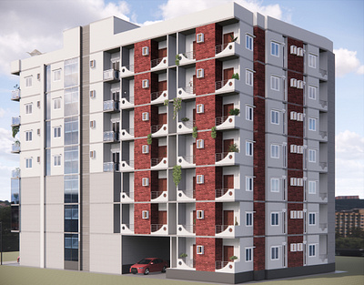 G+6 Multi-Family Apartment Version 2 3d arch archviz autocad bim design render