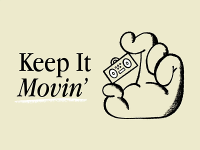 Keep It Movin' animation branding character colors design illustration texture