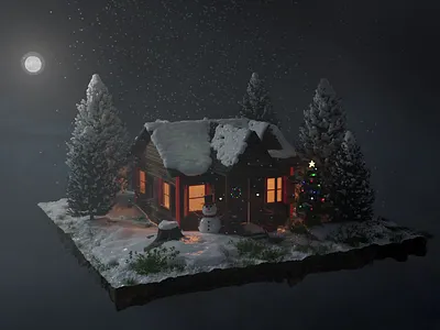 Christmas 3D Scene 3d 3d art 3danimation 3dchristmas blender blender3d design modeling snow3d
