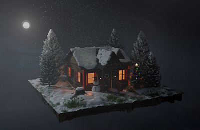 Christmas 3D Scene 3d 3d art 3danimation 3dchristmas blender blender3d design modeling snow3d