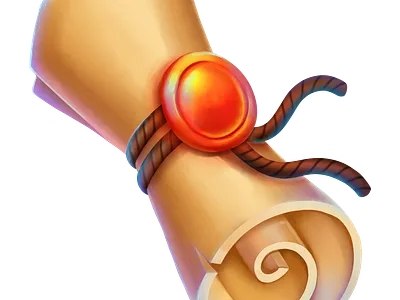 Scroll game item game item design illustration