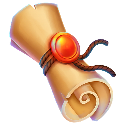 Scroll game item game item design illustration