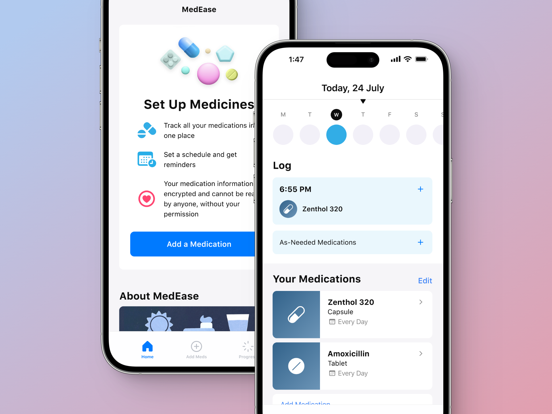 Designing for Wellness: A Minimal Health App app app design apple health app blue branding design health health app ios medicine medicine app medicine reminder minimal mobile mobile app mobile design mobile ui ui ui design ux