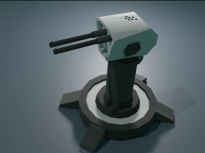 Firing Turret 3d animation blender bullet design fire modeling substance painter turret