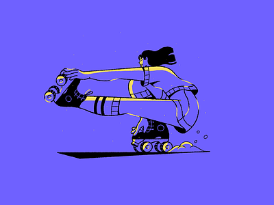 Roller Skate character design editorial flat girl illustration motion procreate roller skate