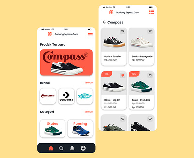 Gudang Sepatu.com branding graphic design landing mobile mobile apps store ui