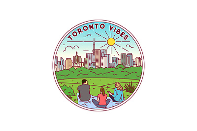 Toronto Vibes adventure badge brand brand design brand identity branding city design emblem illustration label landscape line line art logo logo design logos monoline sticker vector