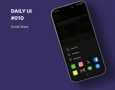 Daily UI #010 (Social Share) app social share ui ux