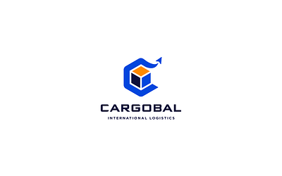 Cargobal Logo Design cube delivery design global graphic design international logistics logo logo design modern plane transport vector