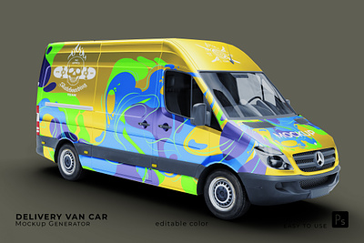 Delivery Van Car Mockup 3d animation branding design graphic design illustration logo motion graphics vector