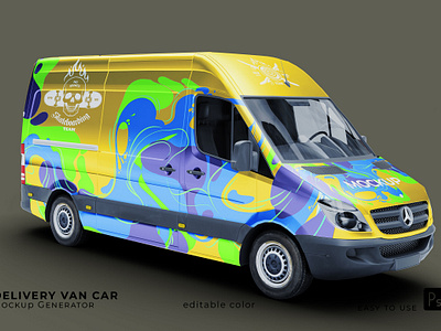 Delivery Van Car Mockup 3d animation branding design graphic design illustration logo motion graphics vector