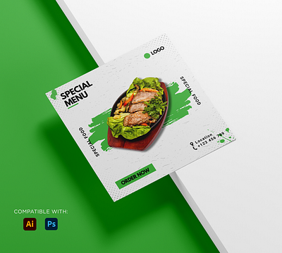 Food Social Media Poster adobe illustrator adobe photoshop advertising art art direction artist beauty branding character design concept creativeart design dribbble food graphice design graphics illustration poster simple