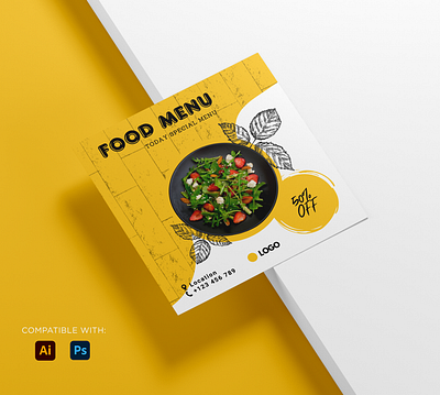 Food Menu Social Media Poster adobe illustrator adobe photoshop advertising art art direction artist beauty branding character design concept creativeart design dribbble food graphice design graphics illustration poster simple