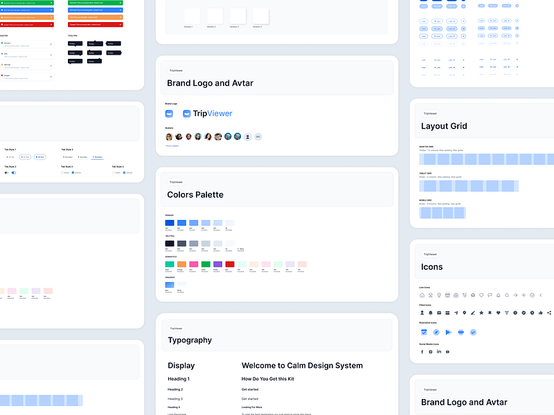 TripViewer - Design System booking brand style guide branding components design design style design system graphic design hotel booking hotels logo ratings reviews style guide travel travel guide ui ui design system ui ux user interface