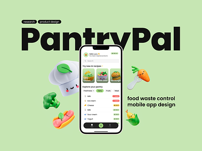 Food waste control iOS app | Product design 3d ecology food food waste ios mobile app mobile design product design ui ux ux design uxui