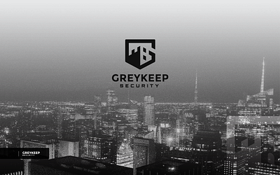 GreyKeep Logo Design black design fortress graphic design keep logo logo design monochrome security shield vector