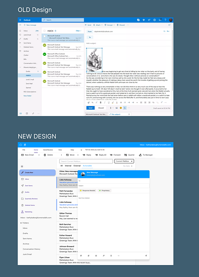 Outlook Email Redesign app branding design graphic design illustration logo typography ui ux vector