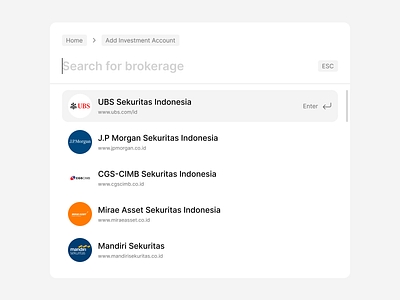 Add Investment Account brokerage cgs cimb design indonesia investasi investment jp morgan mandiri sekuritas minimal mitrae asset sekuritas ubs ui ui design web design website