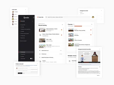 Quimbee app design clean dashboard ios law lawyers legal mobile design modern responsive student ui web design