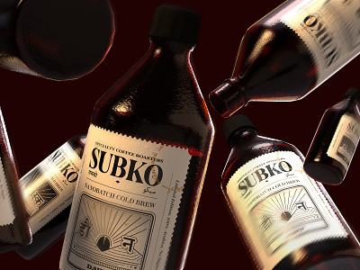 Packaging Design for Subko Coffee's Cold Brew branding coffee coffee branding coffee identity coffee label cold brew bottle ethnic identity design illustration indian packaging design label design minimal packaging design motifs retro typography