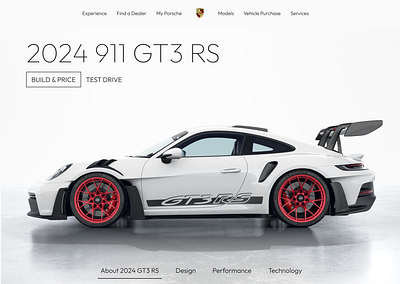 Porsche Website Ui Design Concept 911 figma gt3 rs landing page porsche super car user experience user interface uxui web design website