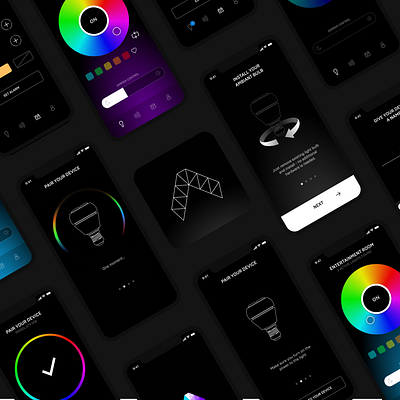Ambiant Smart Light App app dark design ios iot mobile product ui