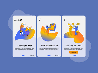 Hiring app Onboarding Screen Design branding graphic design ui