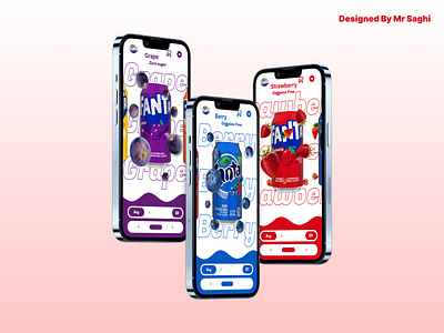 Fanta Soda App Design | Shopping Application blue design fanta fanta soda figma logo market marketing mr saghi mrsaghi online shop orange purple red shop soda ui uiux ux yellow