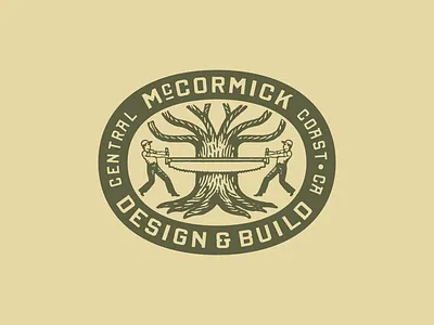 McCormick badge branding building carpenter construciton forest graphic design illustration logo tree vintage