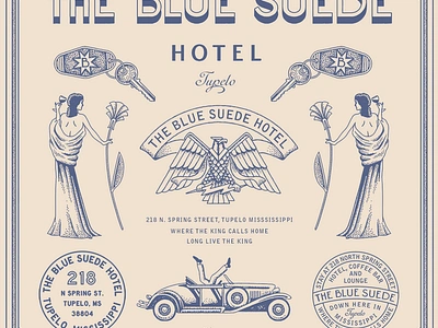 The Blue Suede 1920s 20s american art deco badge bar branding classic classy flapper graphic design hotel illustration logo retro vintage