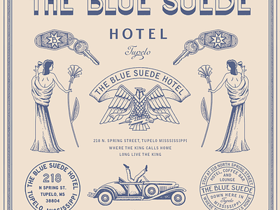 The Blue Suede 1920s 20s american art deco badge bar branding classic classy flapper graphic design hotel illustration logo retro vintage