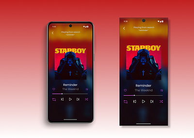 #DailyUi Day 09. A music player interface android clean dailyui day 9 design interface mobile music music player ui ux weeknd