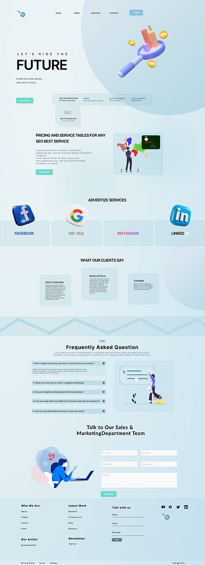 SEO Landing page glassy graphic design landingpage seo ui