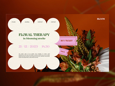 Main page flower event animation branding design figma graphic design illustration minimal typography ui vector