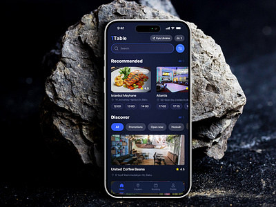 Restaurant Bookings App app blue style booking design mobile platform restaurant ui ux web