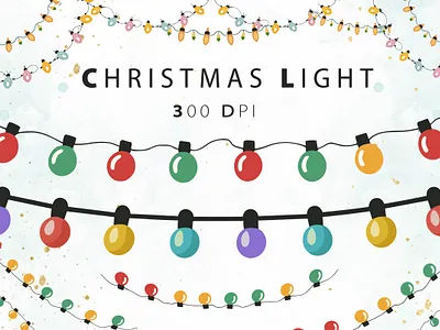 Christmas Lights Clipart Bundle tangled christmas lights