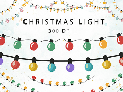 Christmas Lights Clipart Bundle tangled christmas lights