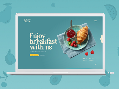 La Crema Website blue brand branding design food ui user experience user interface