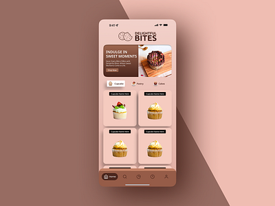 Delightful Bites app branding design figma graphic design logo minimal mobile mobile design modern new new ui trend trending ui ui design ux