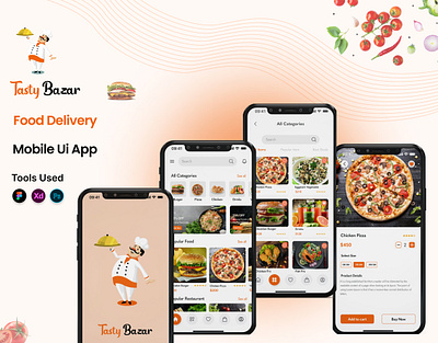 Food Delivery Mobile App app appdesign food foodapp fooddeliveryapp interactive interactiveuidesign interface mobile mobileapp mobleappdesign ui uiapp uidesign uiux userinterface userinterfacedesign visualdesign visualinterfacedesign visualuidesign