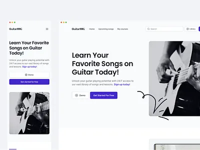 GuitarMG ⎯ Online Guitar Lessons Website Design branding design figma graphic design landing page product design ui ui ux ui ux design ux web design website website design