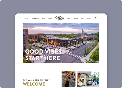 Van Aken District Website branding landing page mall ui