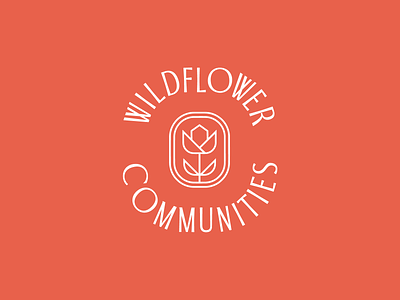 Wildflower Communities Logo art deco beaux arts branding design development flower graphic design icon icon design illustration lettering logo logo design pink vector wild flower