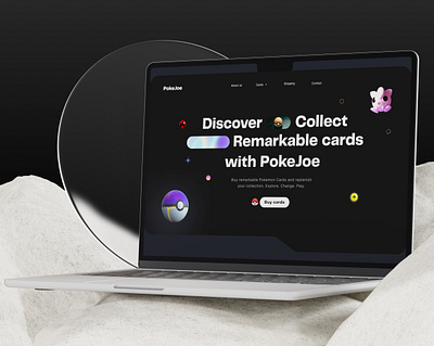 PokeJoe - Discover and Collect Pokémon cards 3d animation cards darkmode design illustration landing landingpage logo midjourney motion graphics onlineshop pokémon typography ui ux uxui vector website
